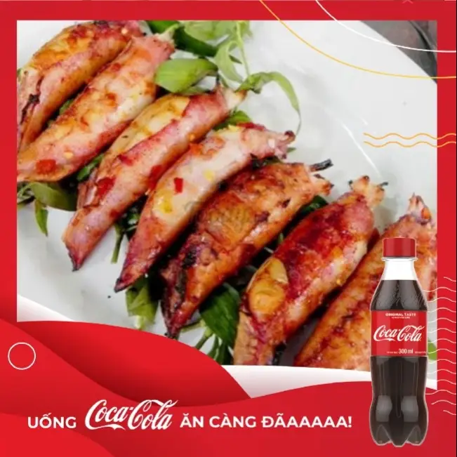 Hình ảnh 5 mực trứng nướng siêu ngon ngọt + coca