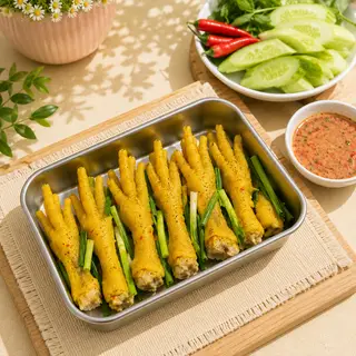 Hình ảnh chân gà hấp hành