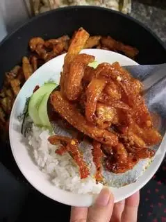 Hình ảnh Cháo trắng sườn chay rim nước tương