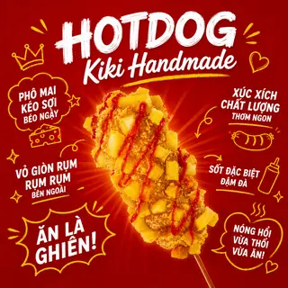 Hình ảnh Hotdog Kiki handmade bọc khoai tây chiên