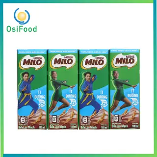 Hình ảnh Sữa lúa mạch Milo ít đường 4x180ml