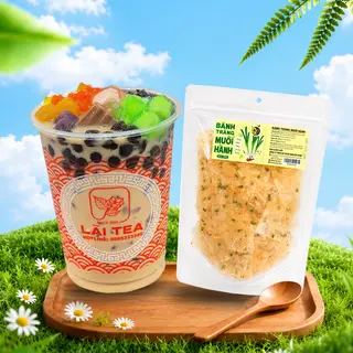 Hình ảnh Combo Trà Sữa Truyền Thống Full Topping + Bánh Tráng Muối Hành Chill