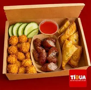 Hình ảnh Combo ăn vặt Hà Nội 3 món - nem - dồi sụn - chả cốm