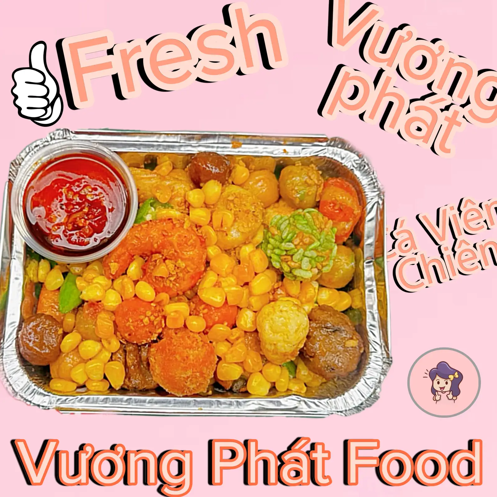 Hình ảnh Combo Cá Viên Chiên Sốt Me Chua Ngọt Phần - Nhỏ + Lục Trà Tắc