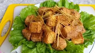 Hình ảnh đậu hũ chiên sả 