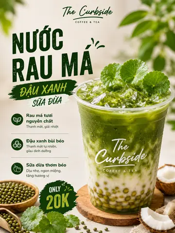 Hình ảnh Rau Má Đậu Xanh Sữa Dừa