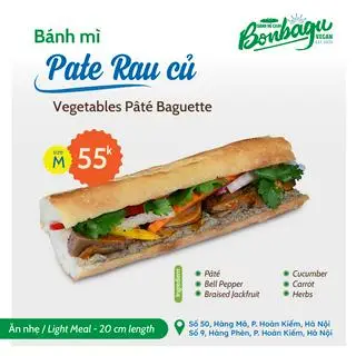 Hình ảnh Bánh Mỳ Pate Rau Củ - Vegetables Pâté Baguette( Size M )