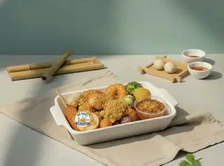 Hình ảnh Combo Cá Viên Chiên Sốt Mắm Tỏi Phần Nhỏ