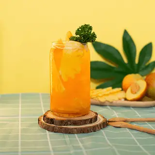 Hình ảnh Trà đào dứa thơm trân châu trắng