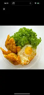 Hình ảnh Mì trọn opla - sủi cảo tôm - salad