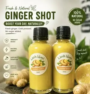 Hình ảnh ginger shot 100% gừng ép 