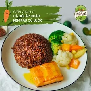 Hình ảnh Cơm lứt cá hồi áp chảo sốt Chanh Dây
