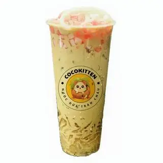 Hình ảnh Trà sữa trân châu dừa non + rau câu sợi (500ml)