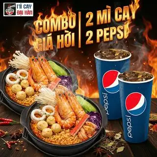 Hình ảnh Combo: 2 mì cay hải sản - 2 ly Pepsi 360ml