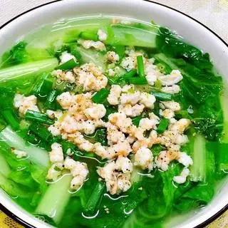 Hình ảnh canh cải nấu tôm/ nghêu