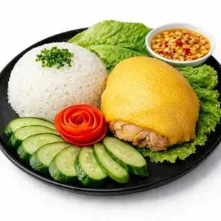 Hình ảnh Cơm Trắng Má Đùi Luộc ( chấm muối tiêu chanh)