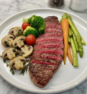 Hình ảnh steak wagyu nấm mỡ
