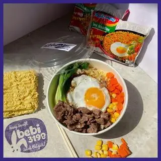 Hình ảnh Mì trộn - Trứng, 2 phần bò xào - rau