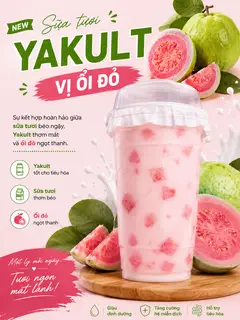 Hình ảnh Sữa tươi vị ổi đỏ
