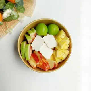 Hình ảnh Combo rau câu dừa và trái cây cắt sẵn - Coconut Jelly & Fresh Cut Fruits