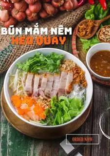 Hình ảnh Bún mắm nêm heo quay