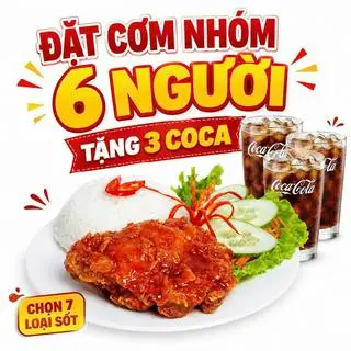 Hình ảnh Cơm nhóm 6 người tặng 3 coca