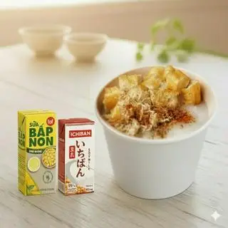 Hình ảnh Combo cháo quẩy ruốc + sữa