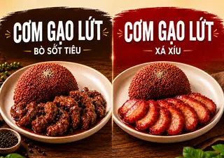 Hình ảnh Cơm gạo lứt - Bò sốt tiêu