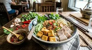 Hình ảnh Bún đậu thịt luộc 
