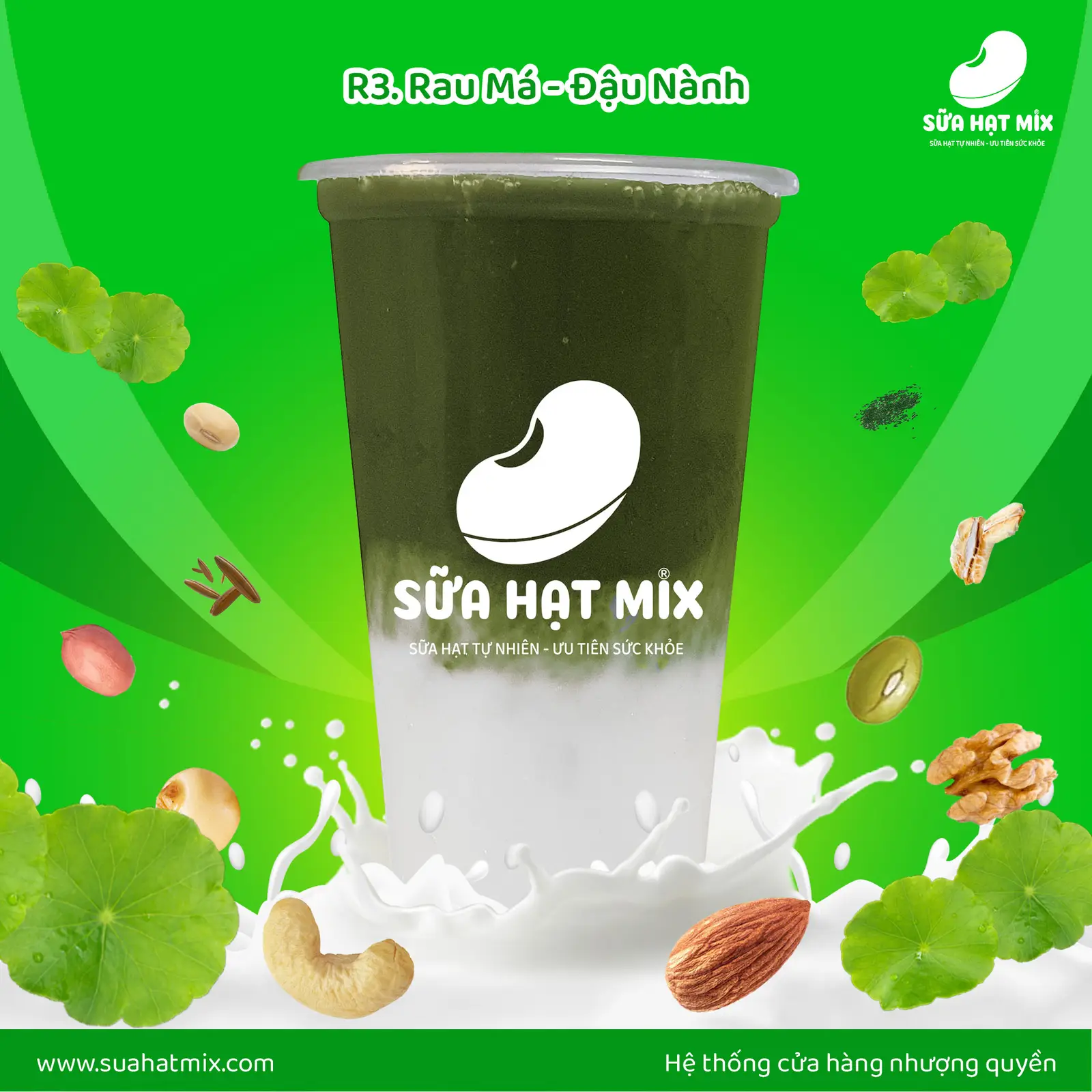 Hình ảnh Rau Má mix Sữa Hạt ( 1 vị)