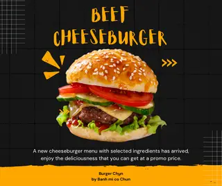 Hình ảnh Hamburger bò phô mai 