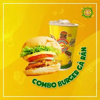 Hình ảnh Burger Gà Miếng + Thức Uống