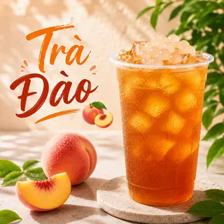 Hình ảnh Trà đào dầm (Ly Lớn)
