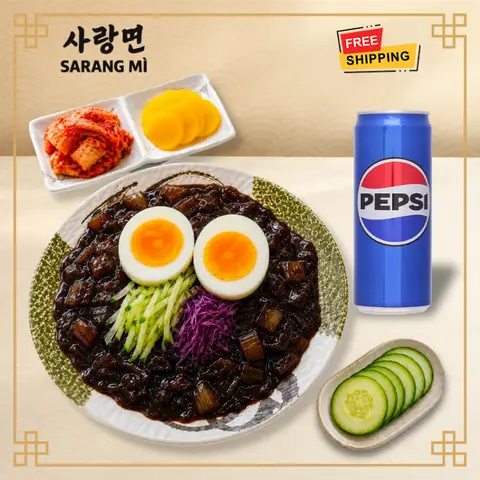 Hình ảnh Combo Mì Tương Đen + 1 Nước Ngọt Ngẫu Nhiên