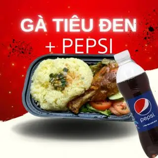 Hình ảnh Cơm Gà Tiêu Đen + Coca-Cola 