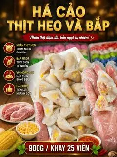 Hình ảnh há cảo nhân thịt bắp 