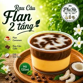 Hình ảnh Rau Câu Flan 2 Tầng - Hũ 125ml
