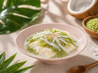 Hình ảnh TÀU HŨ SỐT CỐM DẼO DỪA NON