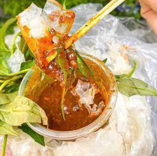 Hình ảnh bánh tráng chấm không trứng