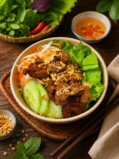 Hình ảnh Bún trộn thịt nướng