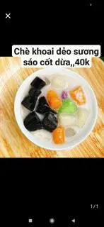 Hình ảnh chè khoai dẻo sương sáo cốt dừa 