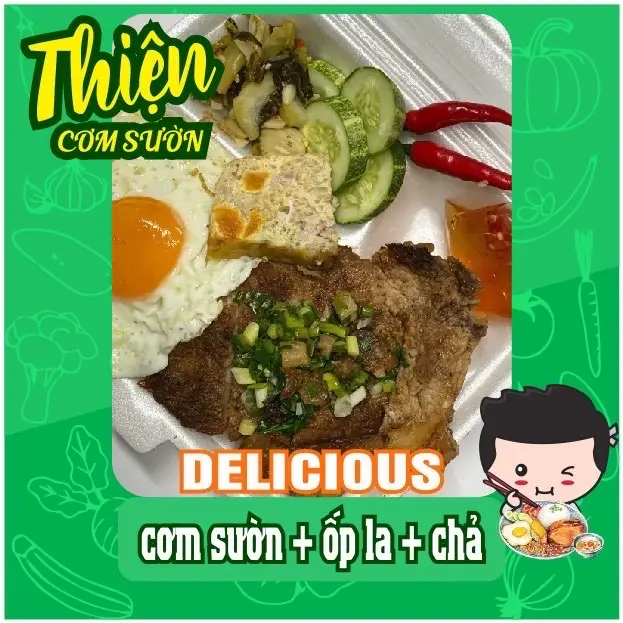 Hình ảnh Cơm sườn chả ốp la