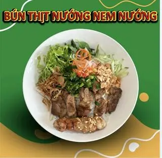 Hình ảnh bún thịt nướng + nem nướng