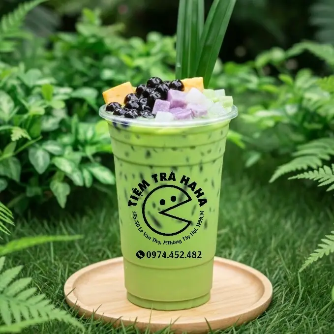 Hình ảnh Trà Sữa Thái Xanh Full Topping