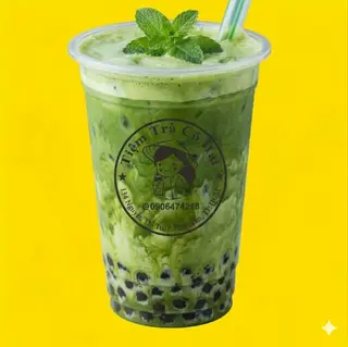 Hình ảnh Matcha latte sữa gấu