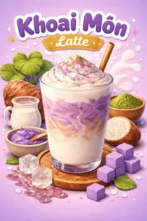 Hình ảnh Khoai môn latte