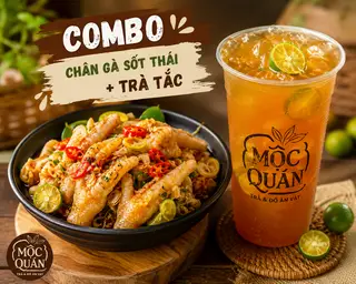 Hình ảnh Combo chân gà sốt thái + trà tắc 