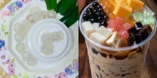 Hình ảnh Tầu hủ Sing + Trà sữa full trân châu size M
