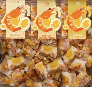 Hình ảnh Cuốn Tôm Khô Tỏi Trứng Lòng Đào (Trộn đều DẦU TỎI khi dùng)
