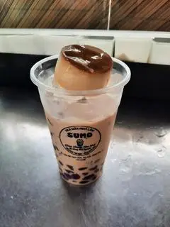 Hình ảnh Trà sữa cacao full topping bánh plan